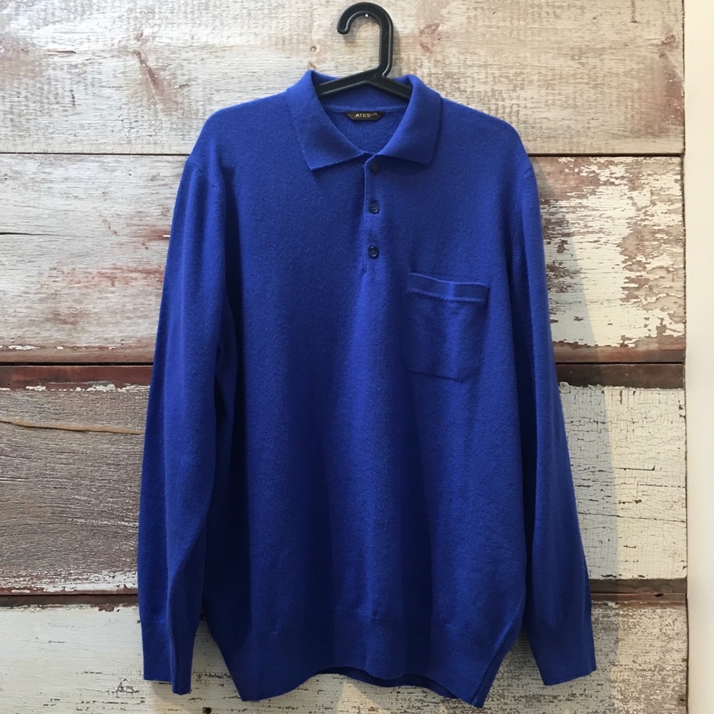 Atés // lambswool knit polo sweater